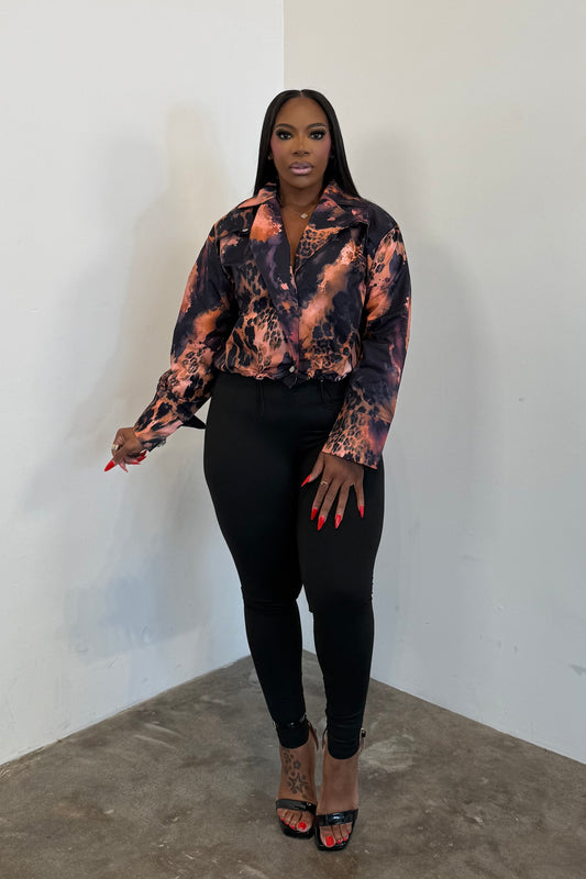 The Blur Bomber Jacket (Brown & Purple)