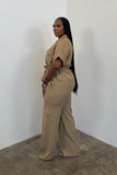 Tied & Tailored Pants Set (Khaki)