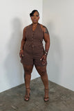 Summer Edit Shorts Set (Brown)
