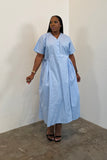Gathered Grace Dress 5502 (Blue)
