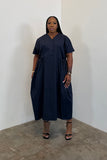 Gathered Grace Dress 5502 (Navy)