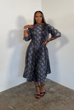 Sunday’s Finest Dress (Dk Blue Print)