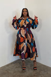 The Sunday Dress (Brown & Orange)