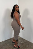 The Go To Midi Dress (Taupe)
