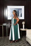 The Timeless Stripe Dress (I'MarE Exclusive) (Green/White)