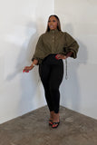 Volume & Grace Top (Olive) 6055