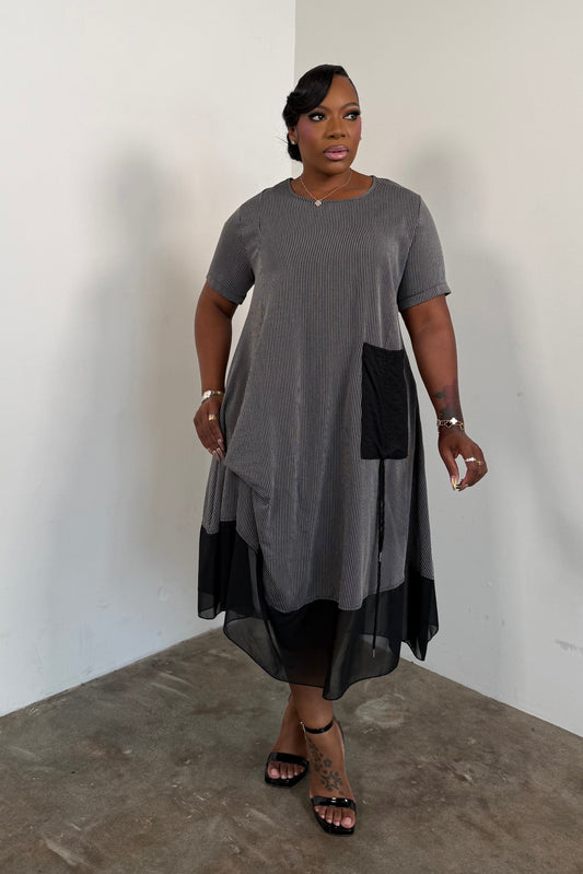 Modern Muse Midi Dress 5153 (Grey)