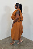 Draped In Grace Skirt Set (Clay)