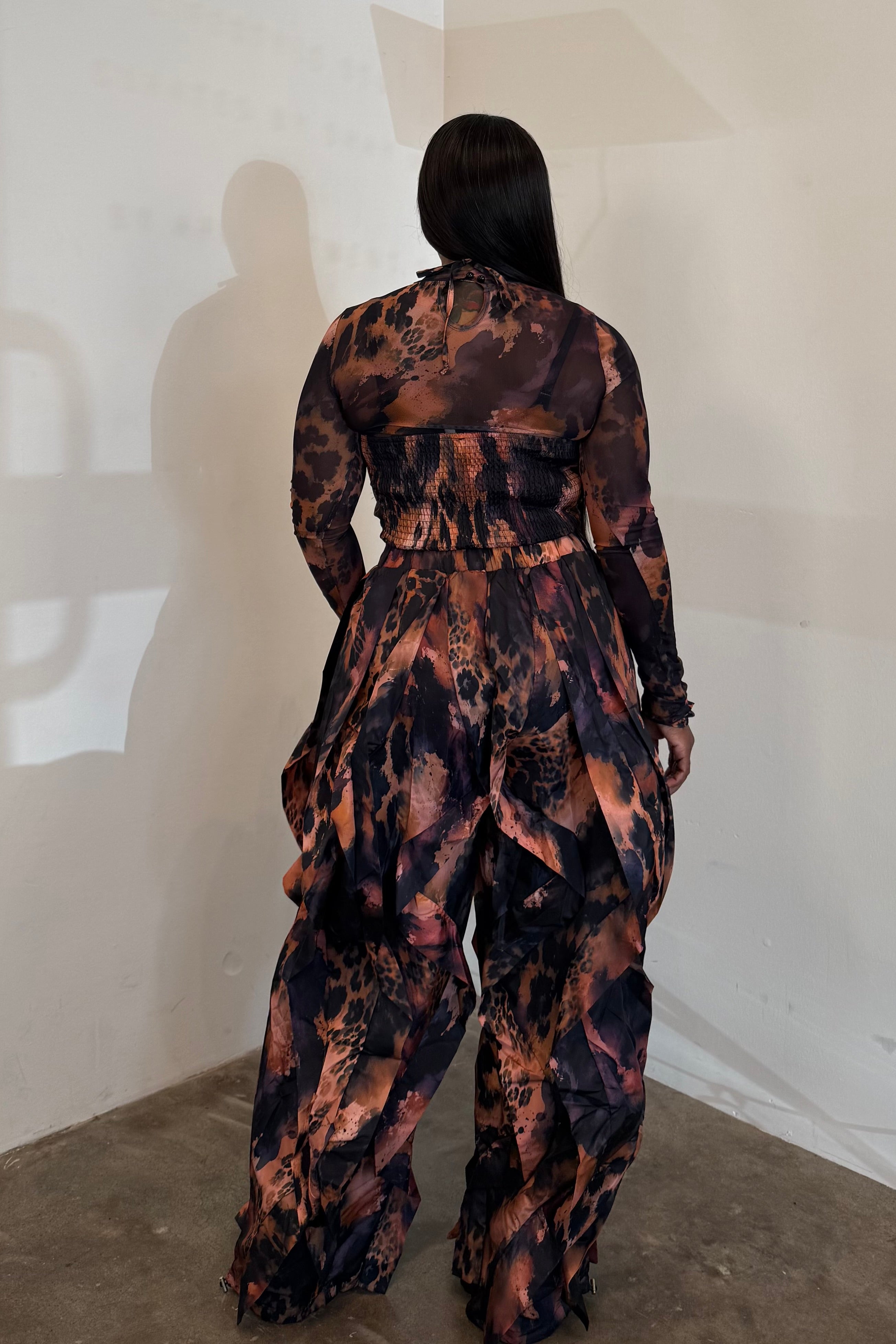 The Origami Jumpsuit & Top (Brown & Purple)
