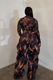 The Origami Jumpsuit & Top (Brown & Purple)