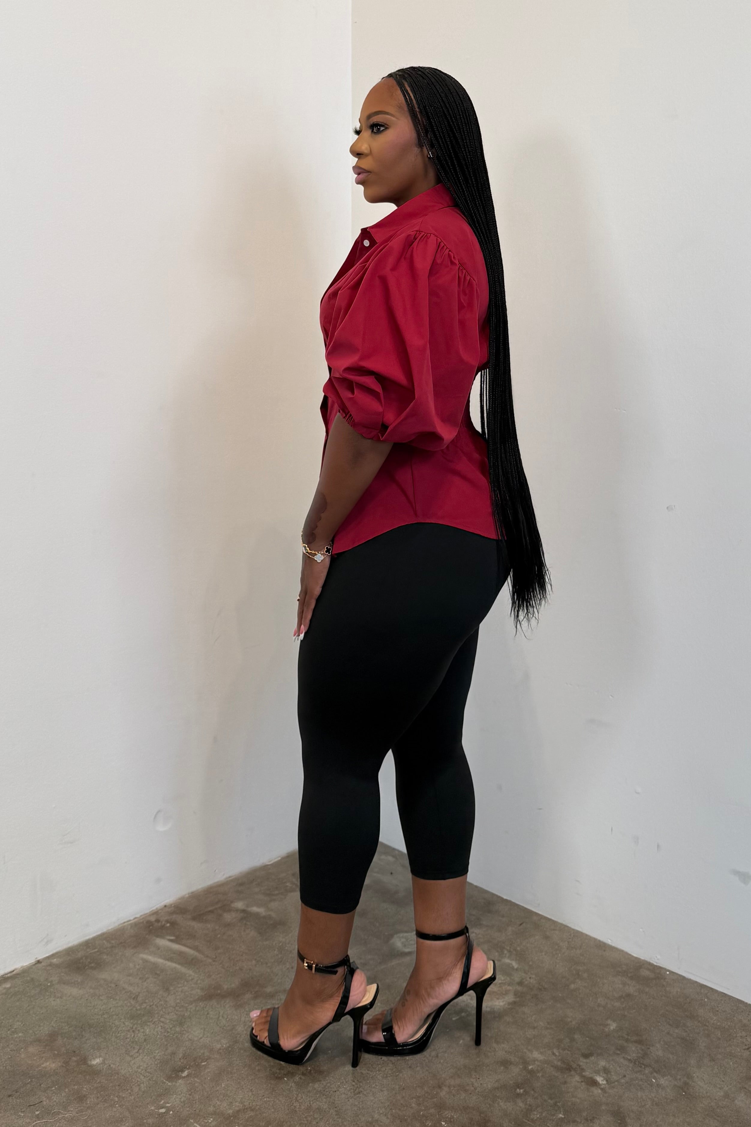 Structured Chic Top (Burgundy)