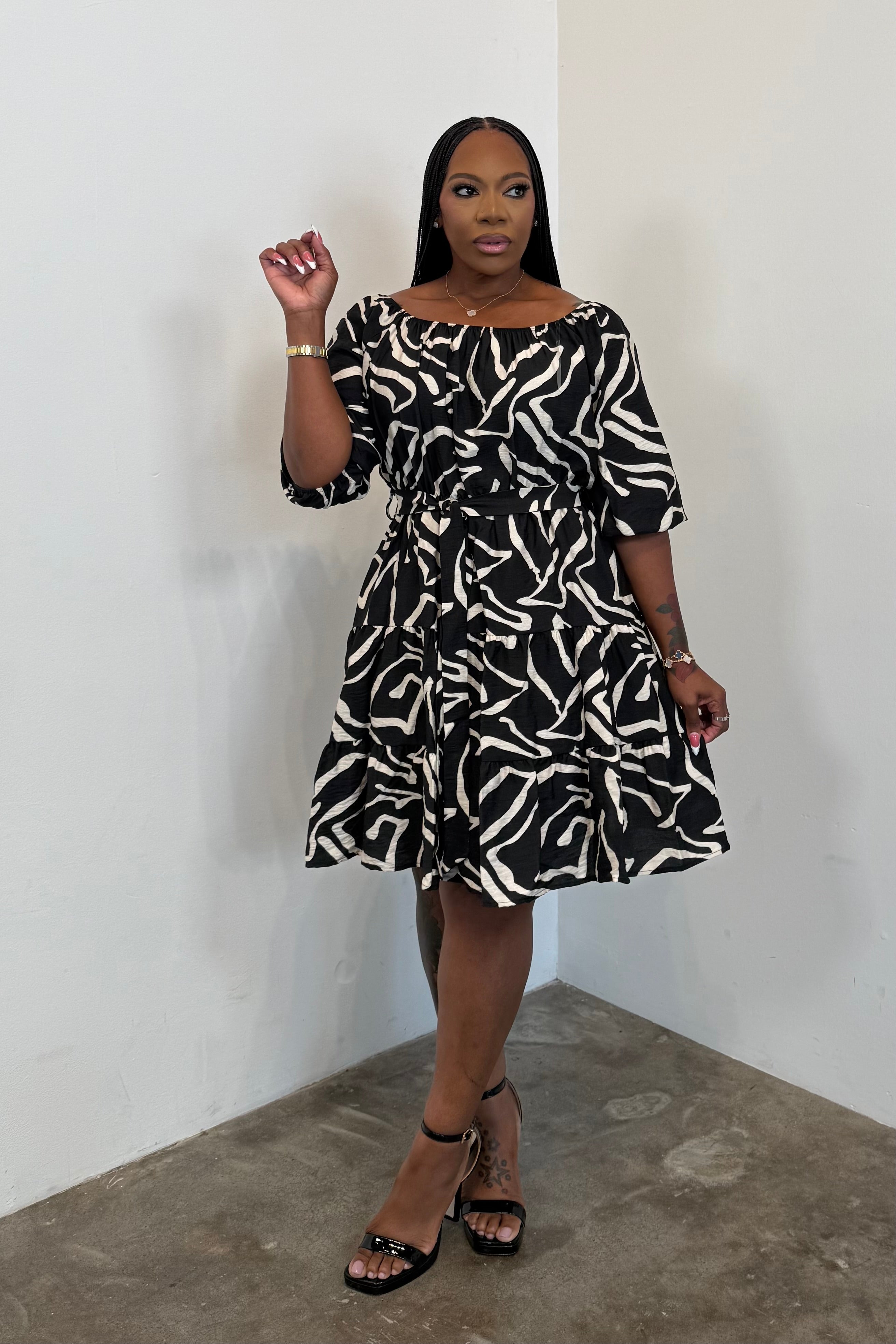 Flirt & Twirl Dress (Black)