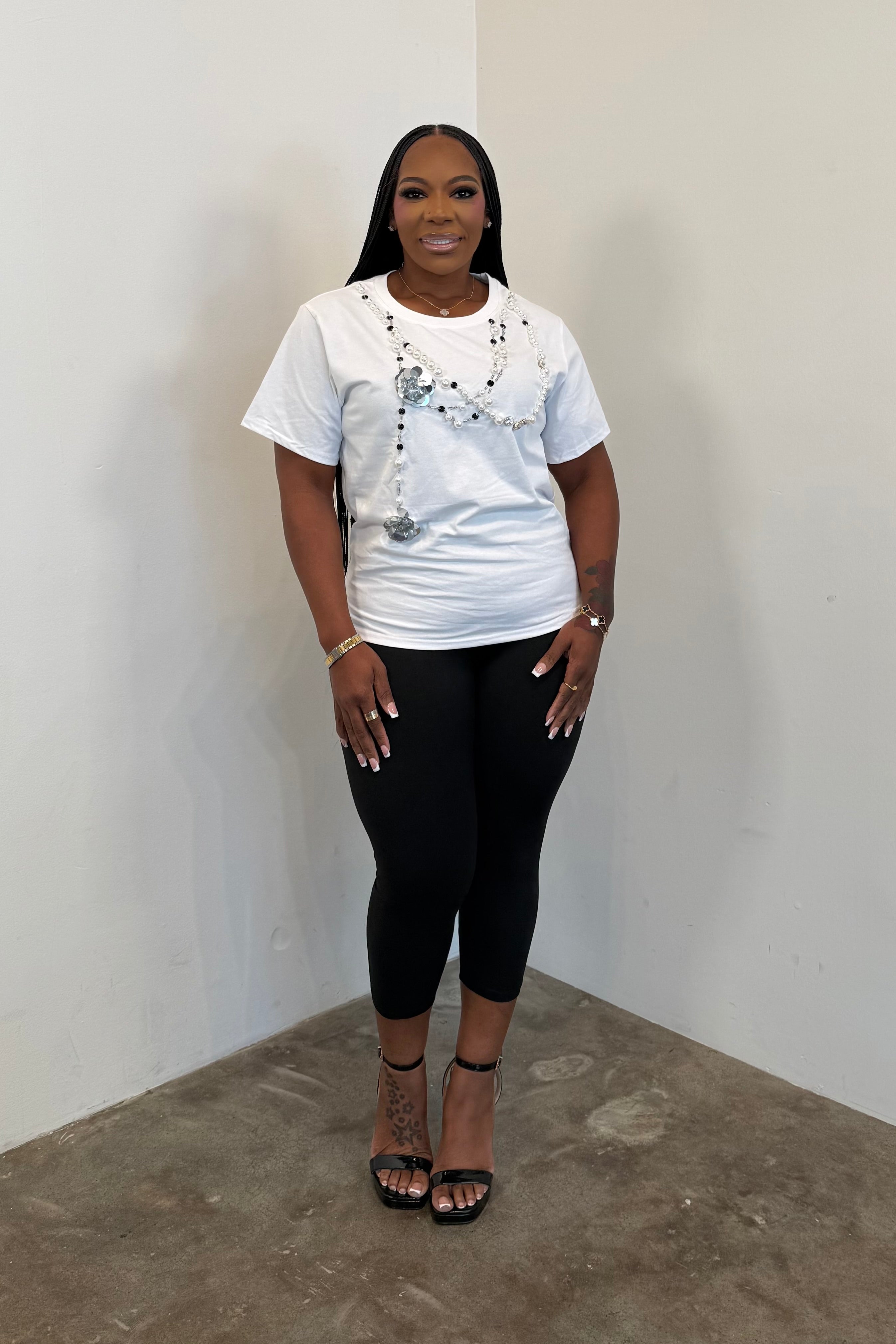 Pearl & Rose Top (White)