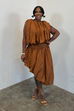 Draped In Grace Skirt Set (Clay)