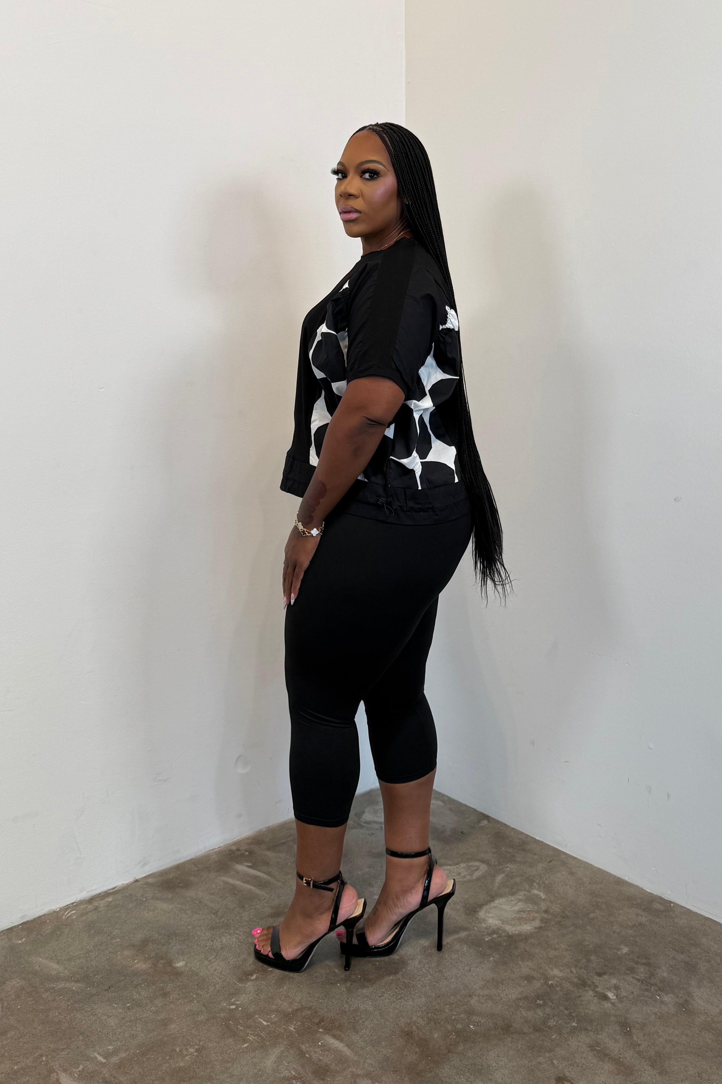 Oversized Dot Top (Black) 5281