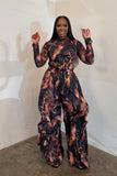 The Origami Jumpsuit & Top (Brown & Purple)