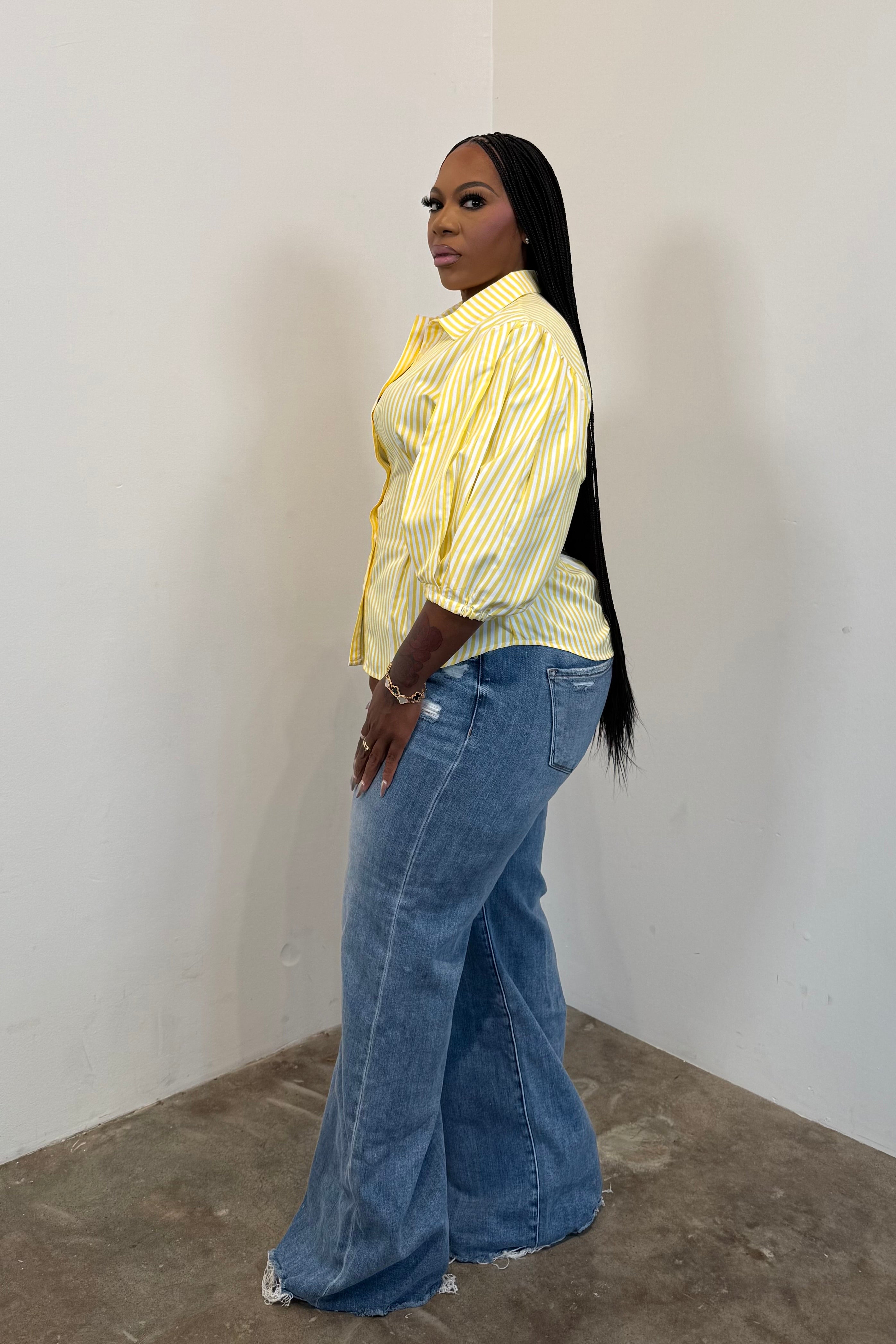 Hour Glass Top (Yellow)