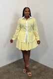 Coastal Club Skirt Set (Yellow Pinstripe)