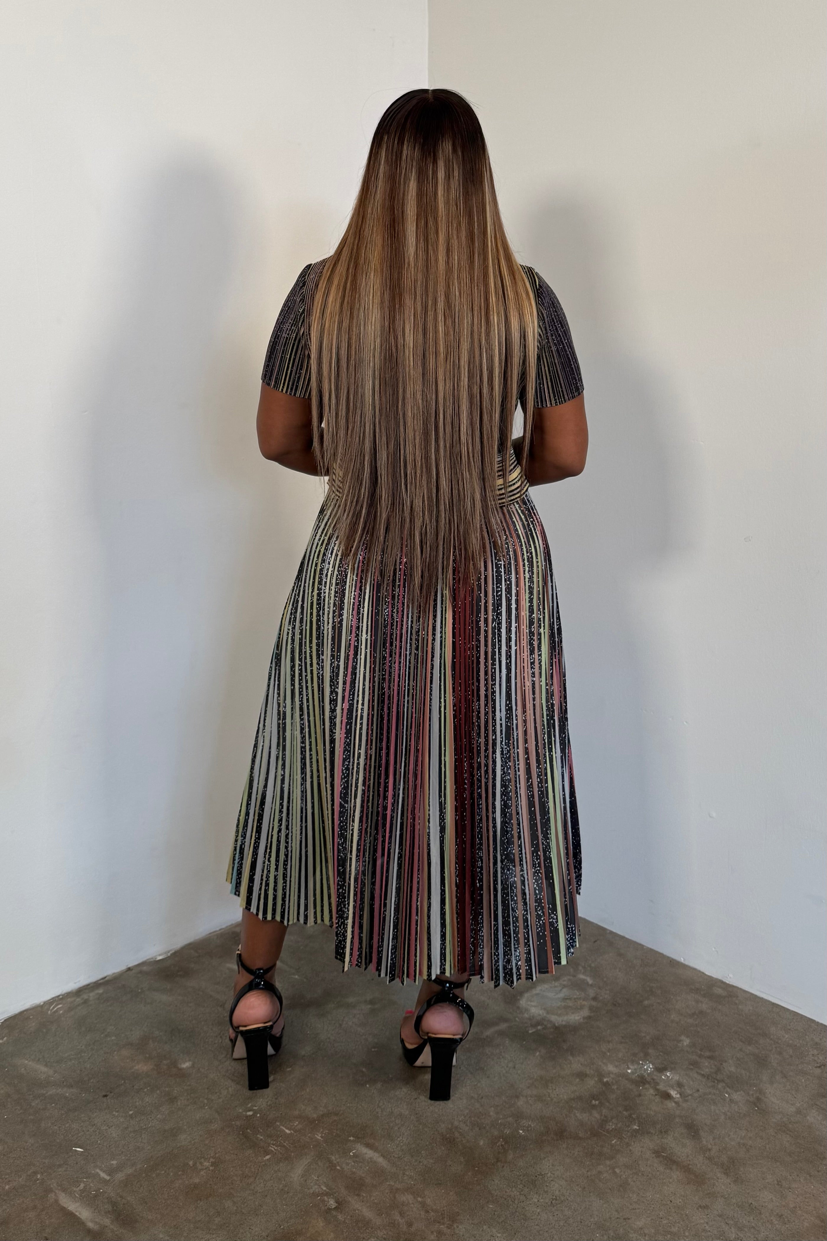 Perfect Harmony Dress (Mustard Print)