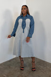 A Perfect Contrast Dress (Grey) 5795