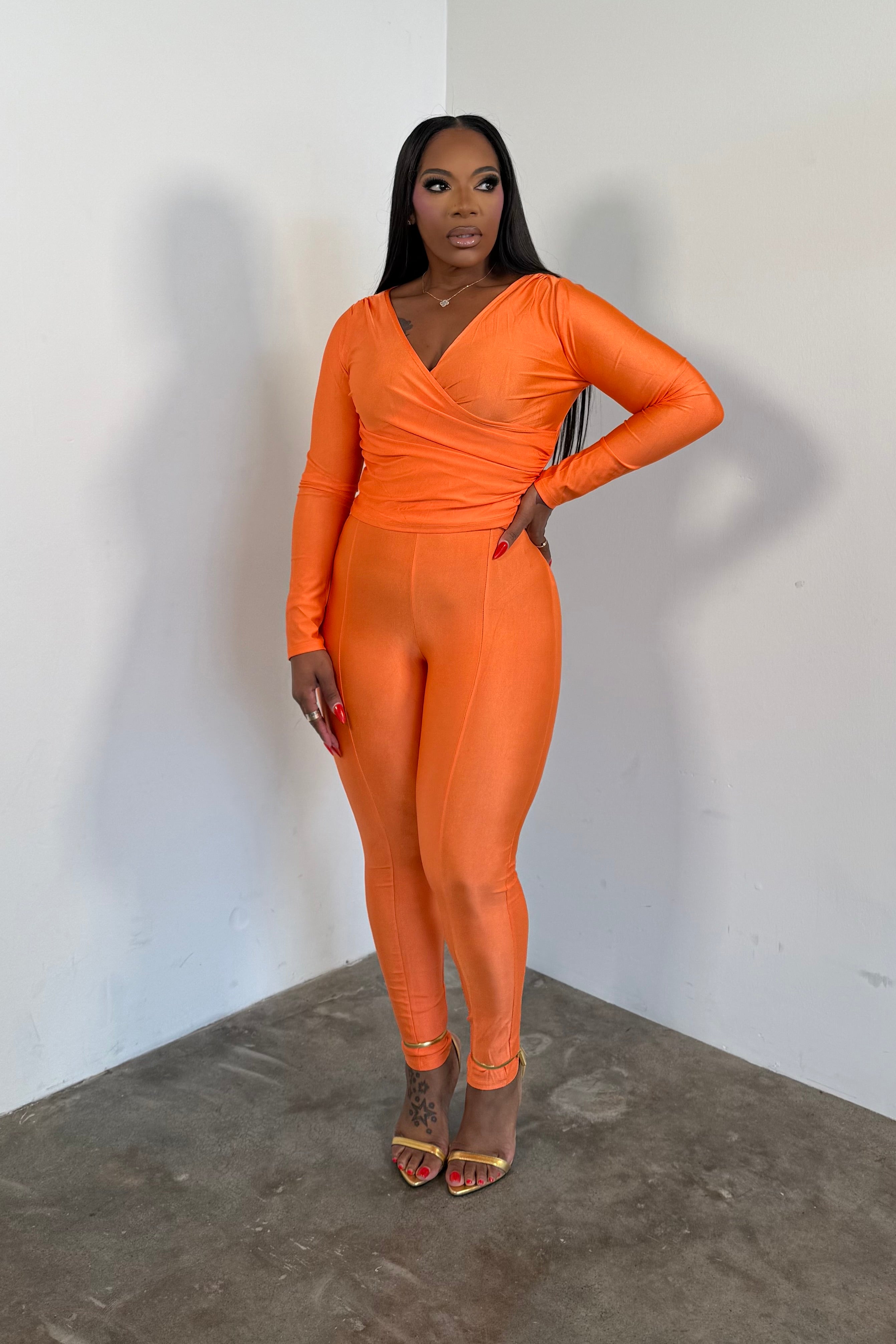Wrapped In Confidence Pants Set (Orange)