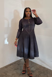 The Denim Flare Dress (Faux Denim Black)