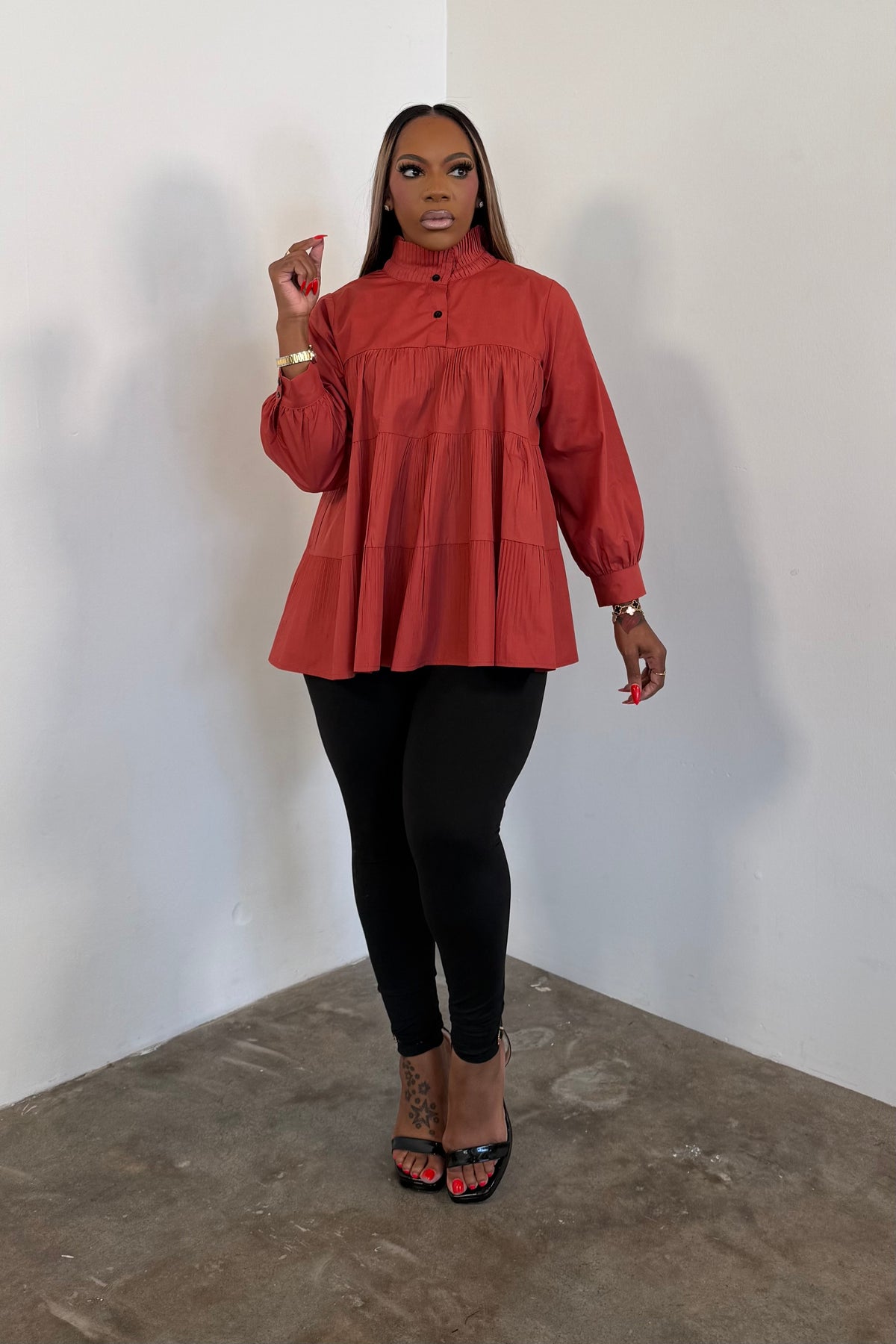 Tiers of Grace Top (Rust) 5734