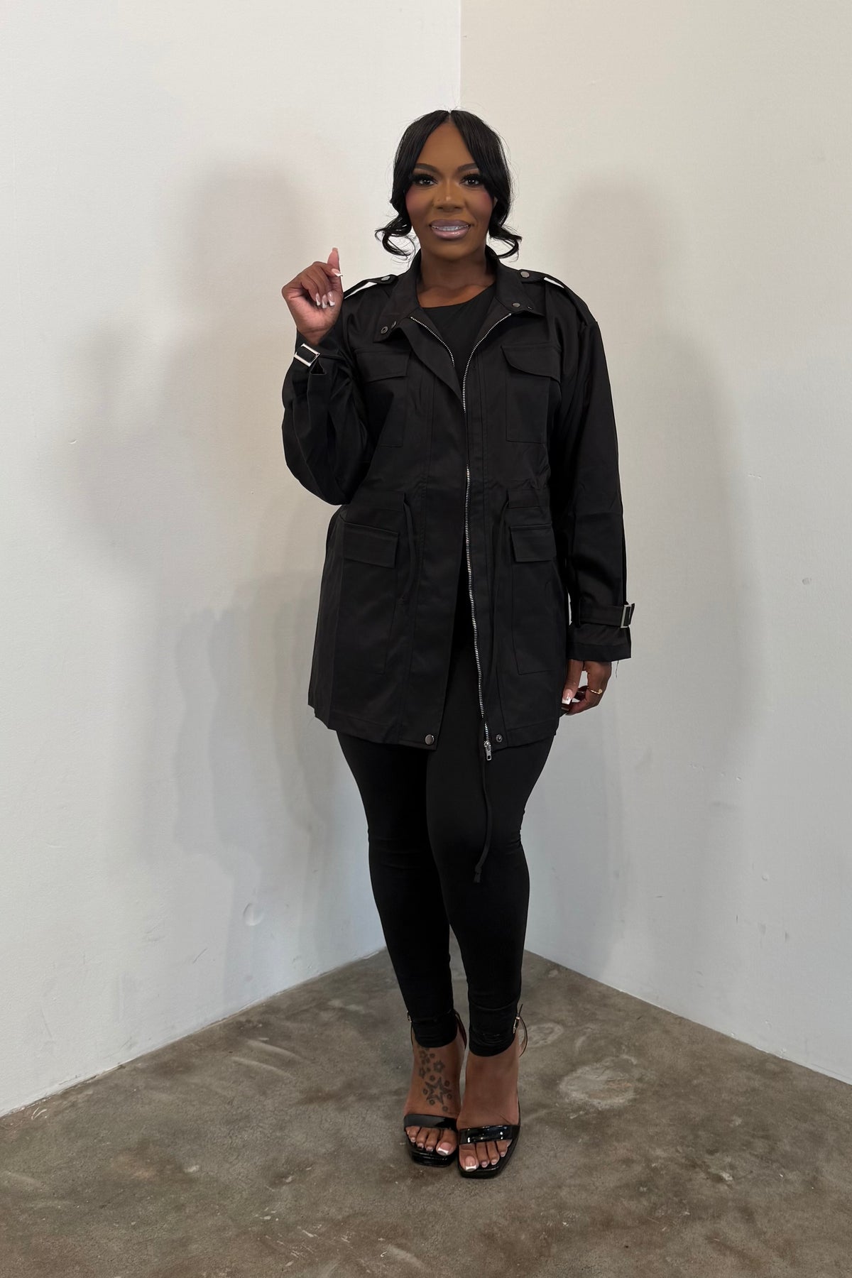 Belted Utility Jacket (Black)
