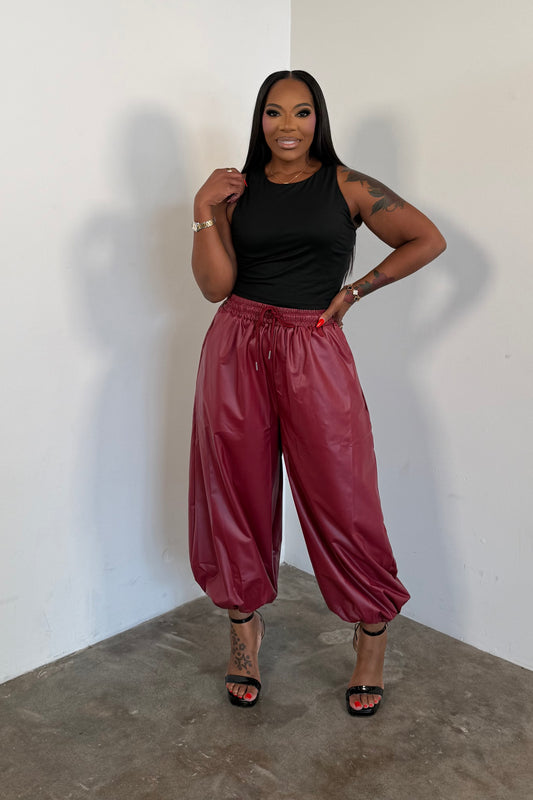 Too Smooth Joggers (Burgundy)