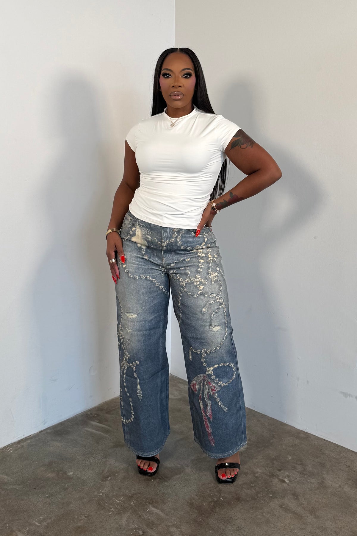 Chain Reaction Denim Ankle Jeans