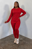 Off Day Leggings Set (Ruby)