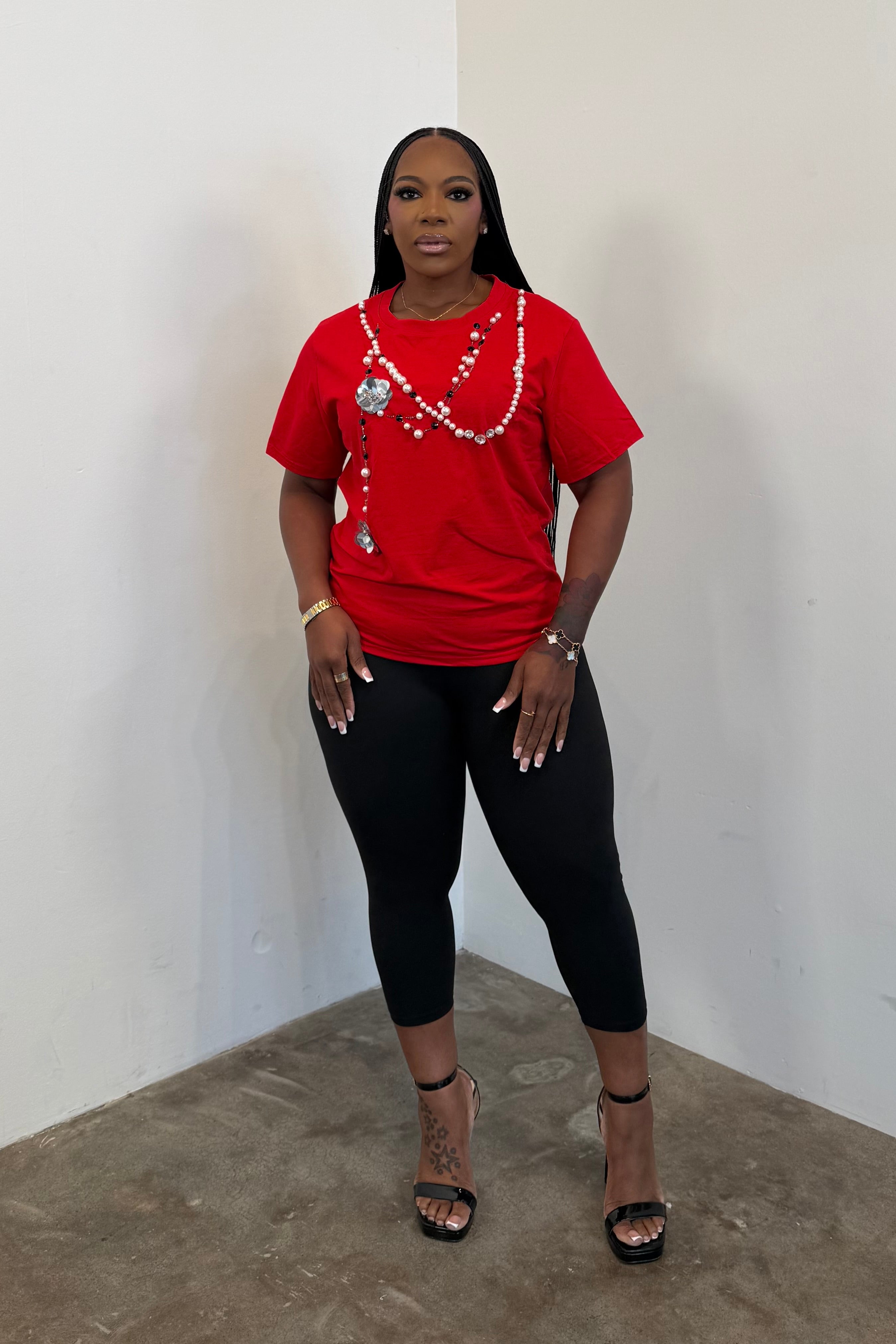 Pearl & Rose Top (Red)