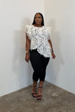 Floral Lace Top (Ivory) 5299