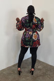Belted Blazer (Roses)