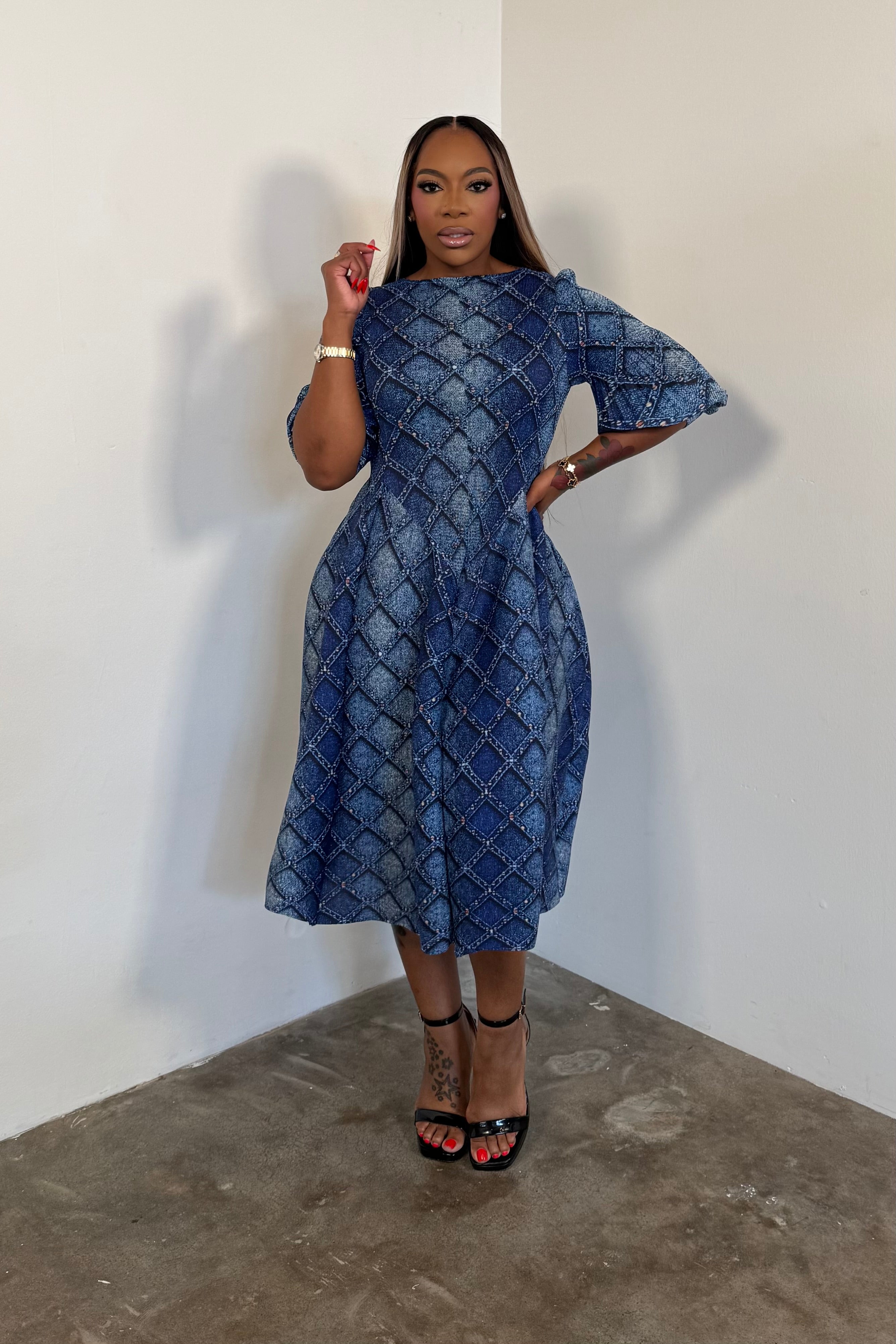 Sunday’s Finest Dress (Lt Blue Print)