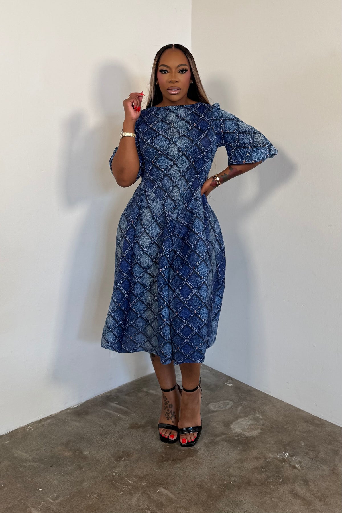 Sunday’s Finest Dress (Lt Blue Print)