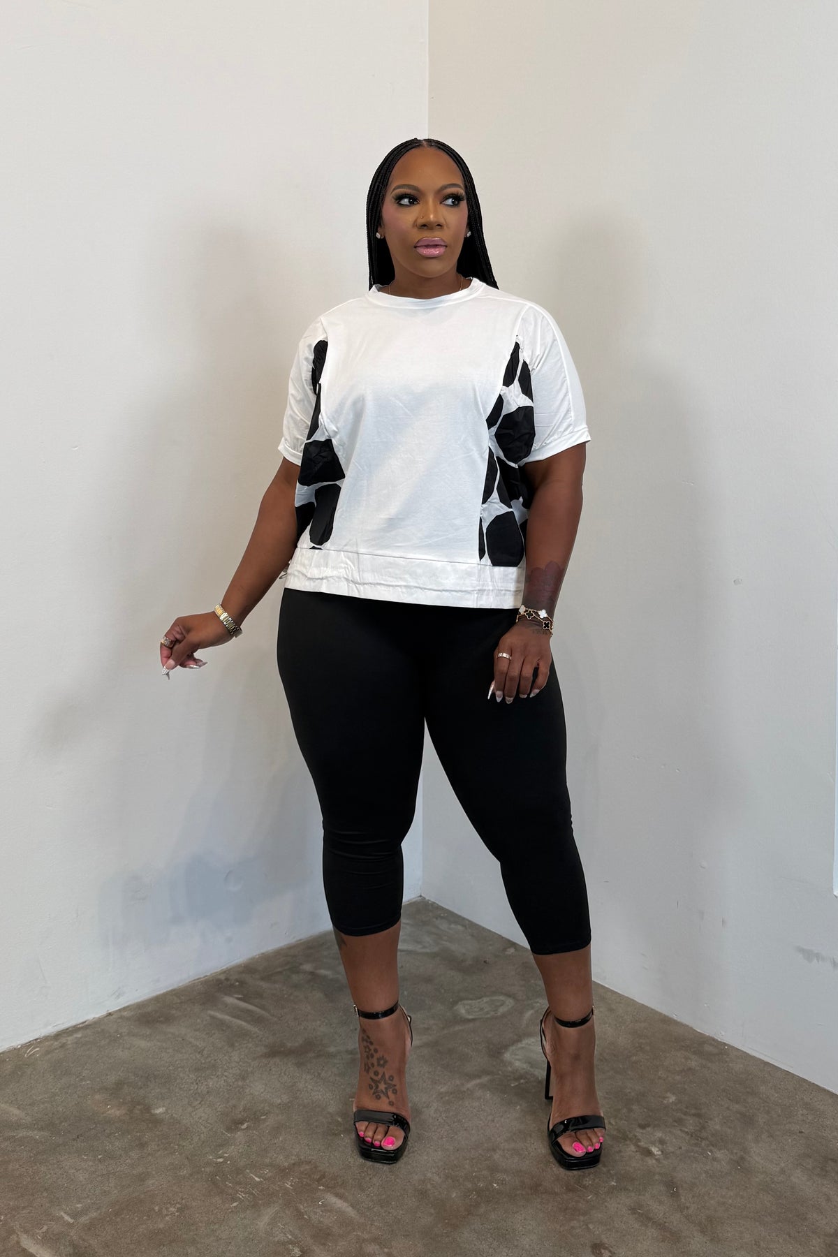 Oversized Dot Top (White) 5281