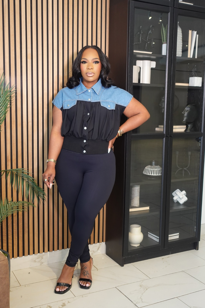 Calm and Collected Shorts Set (Denim Blue)