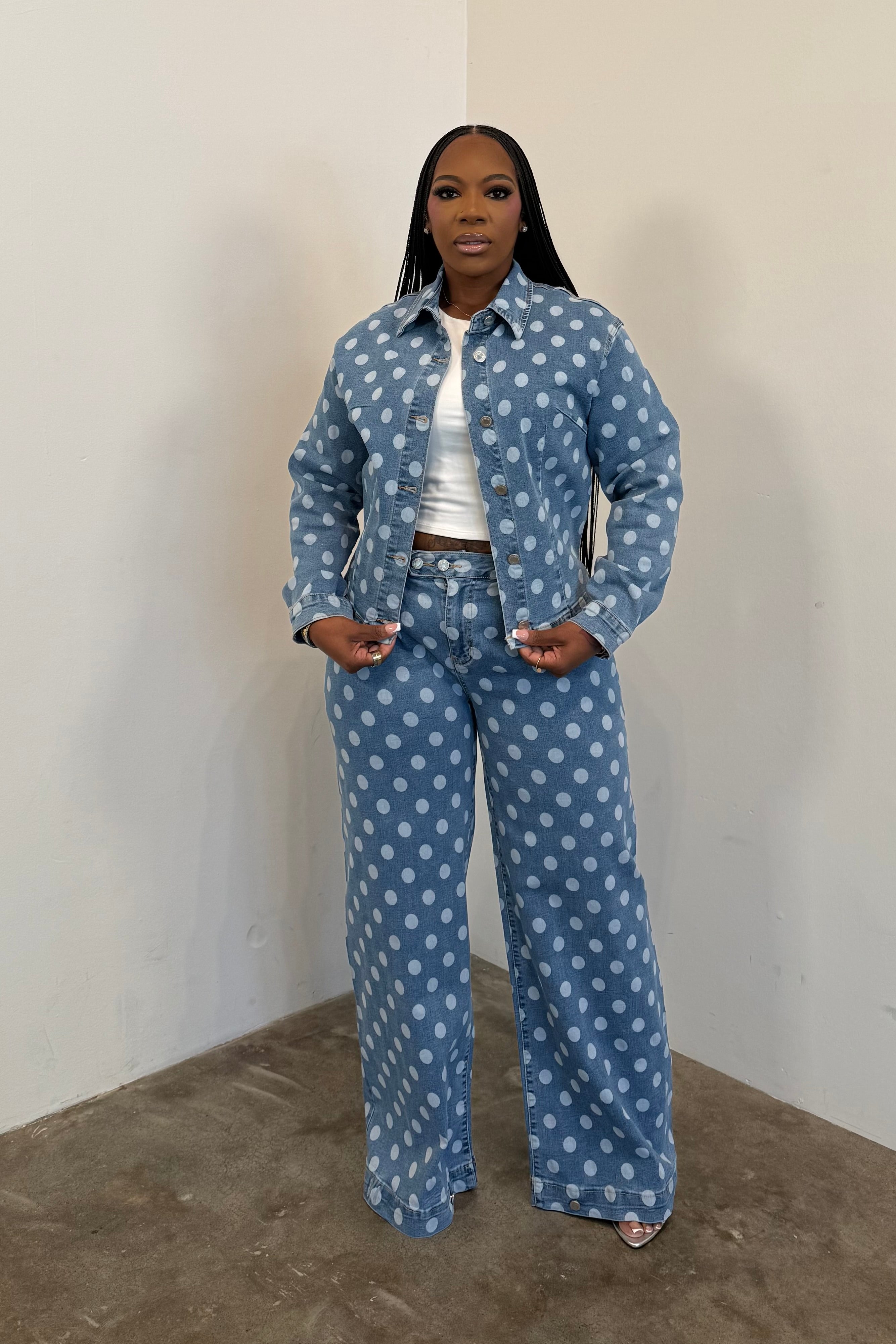 Denim & Dots Pants Set