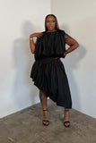 Draped In Grace Skirt Set (Black)