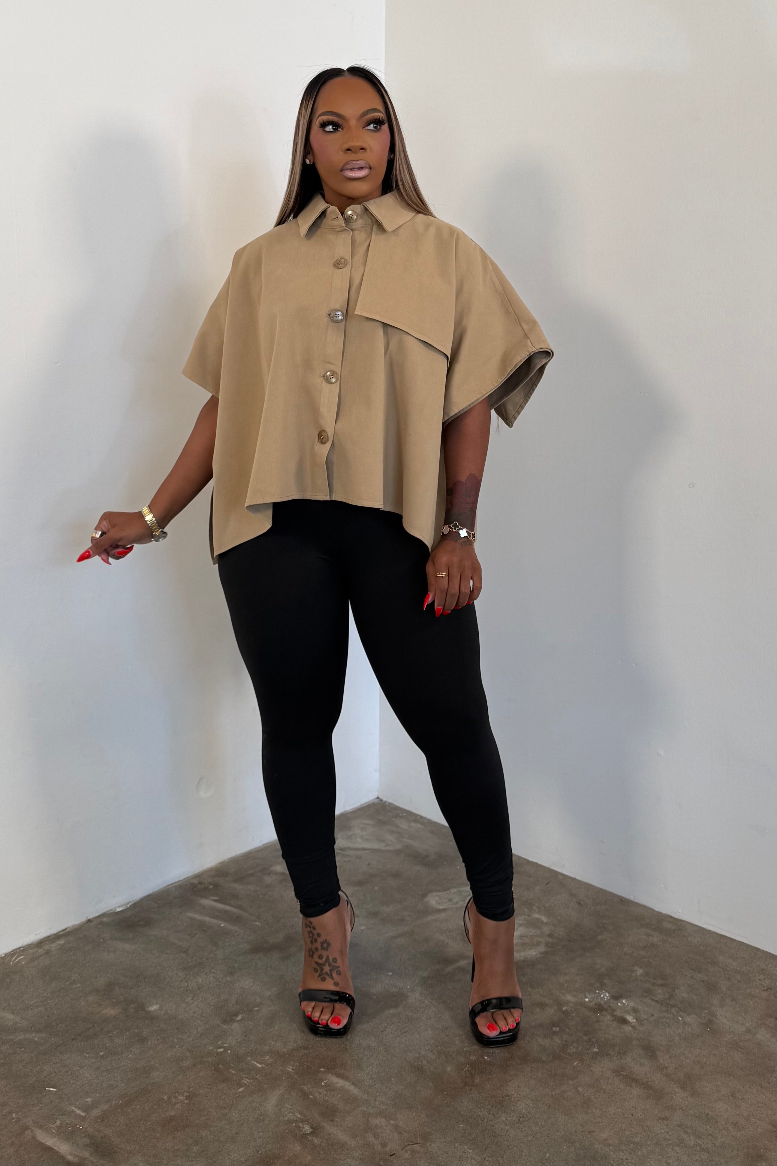 A Different Angle Top (Khaki) 5862