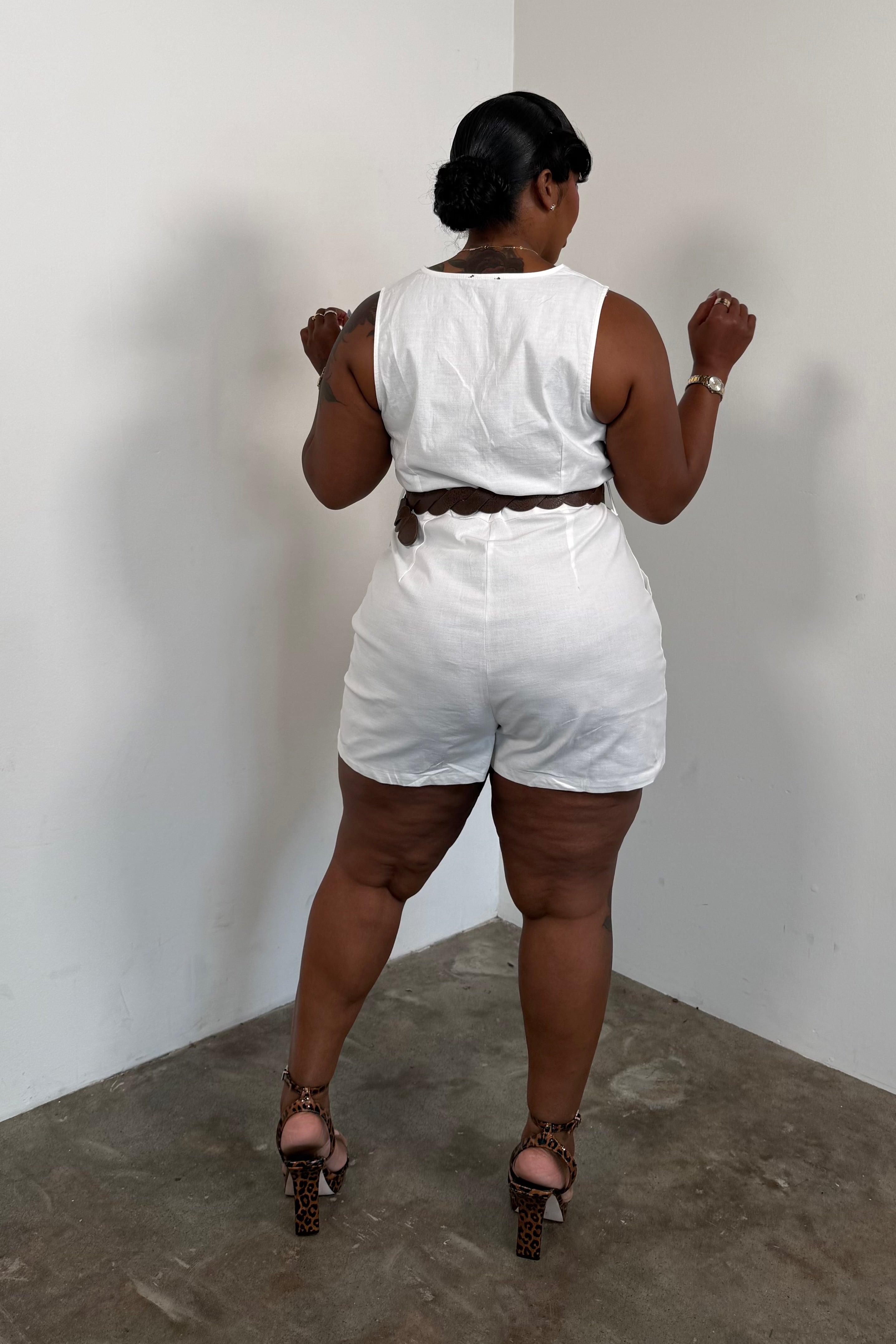 Safari Chic Romper (White)