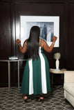 The Timeless Stripe Dress  (I'MarE Exclusive) (Green/White)