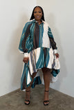 Statement Piece Dress (Green & Cream )