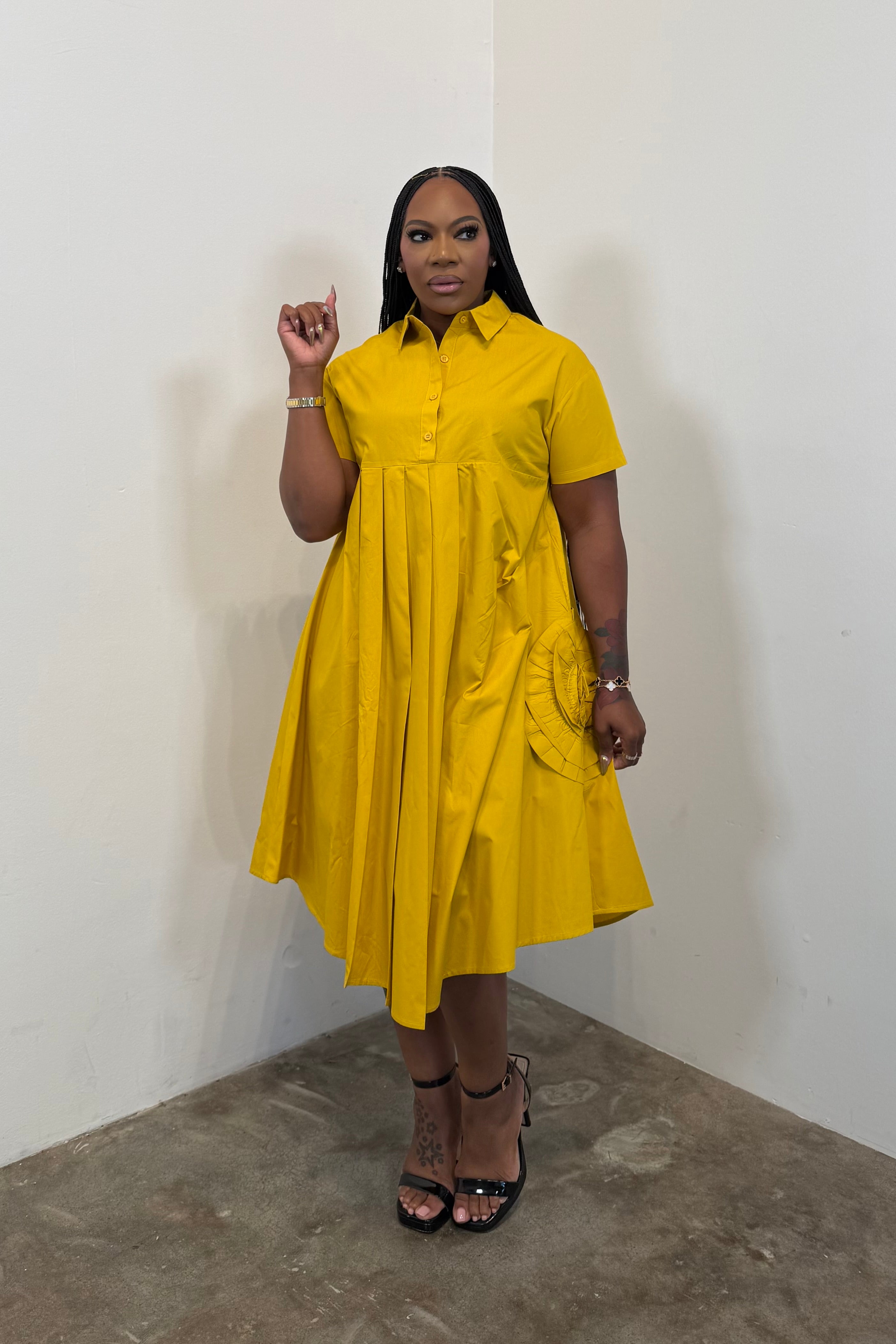 Bloom Statement Dress 5268 (Yellow)