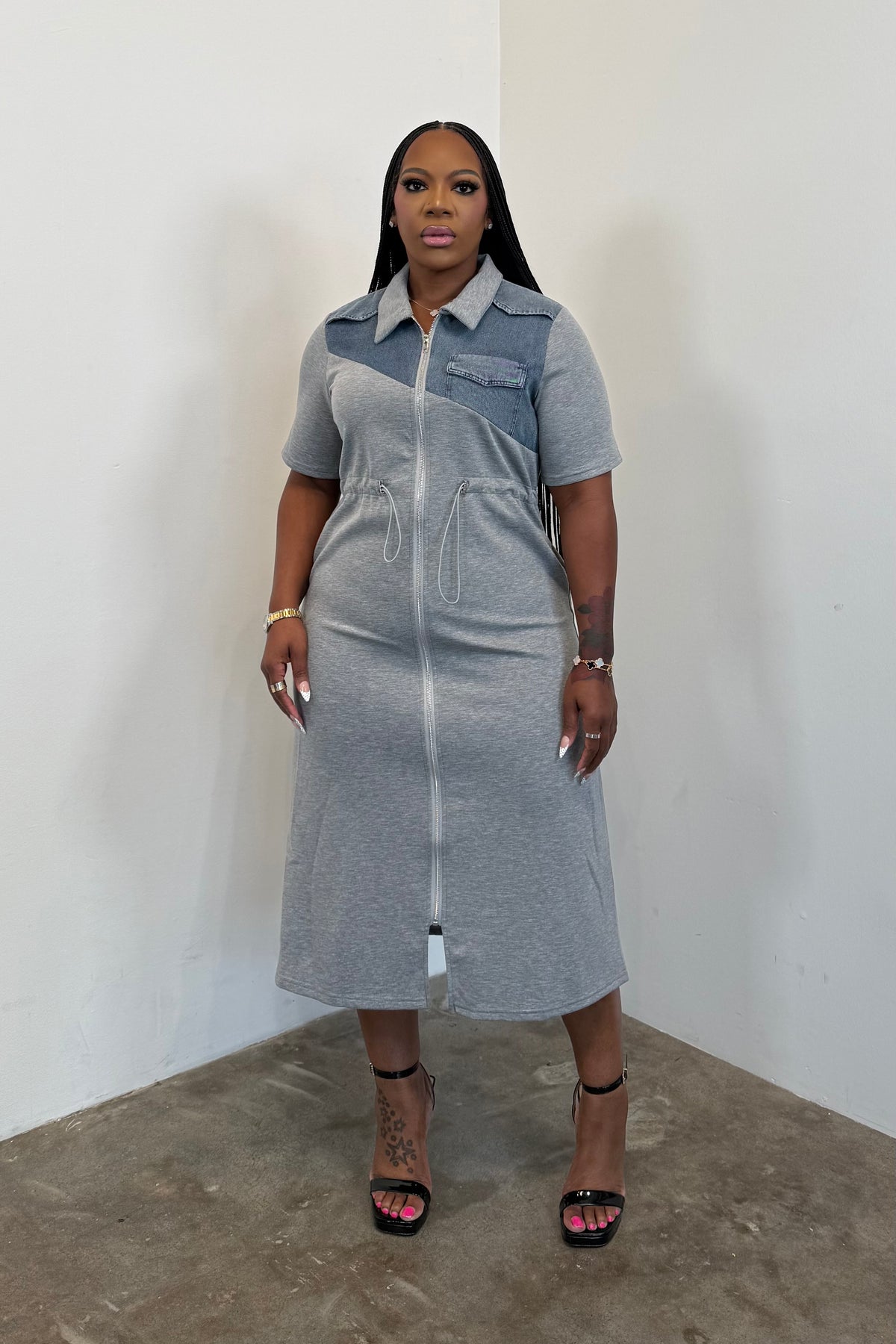 Metro Dress (Grey) 5498