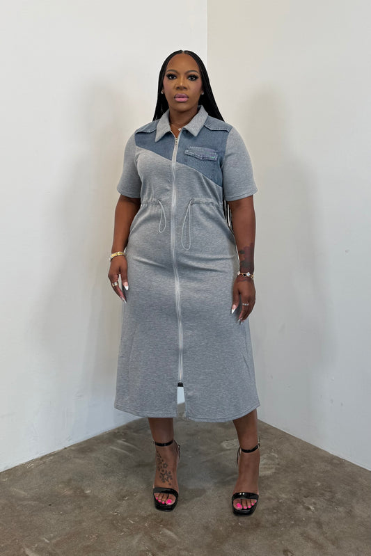 Metro Dress (Grey) 5498