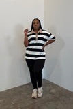Campus Polo Leggings Set (Black Stripe)