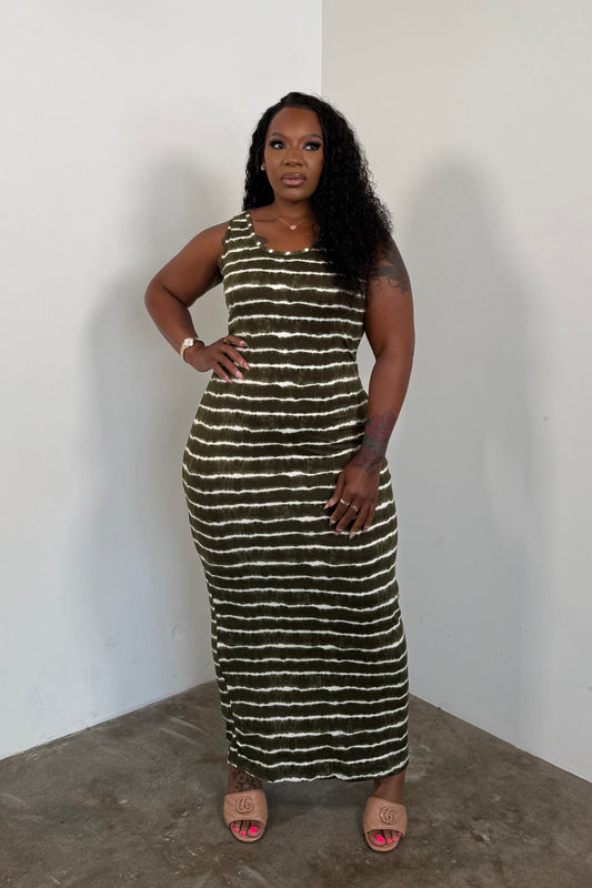 Tulum Nights Maxi Dress (Olive)