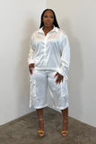 City Luxe Jorts Set (White)